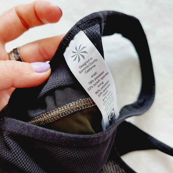 Athleta Black and Green Polyester and Spandex Elastic Sport Comfy Bustier P666 - Picture 6 of 8